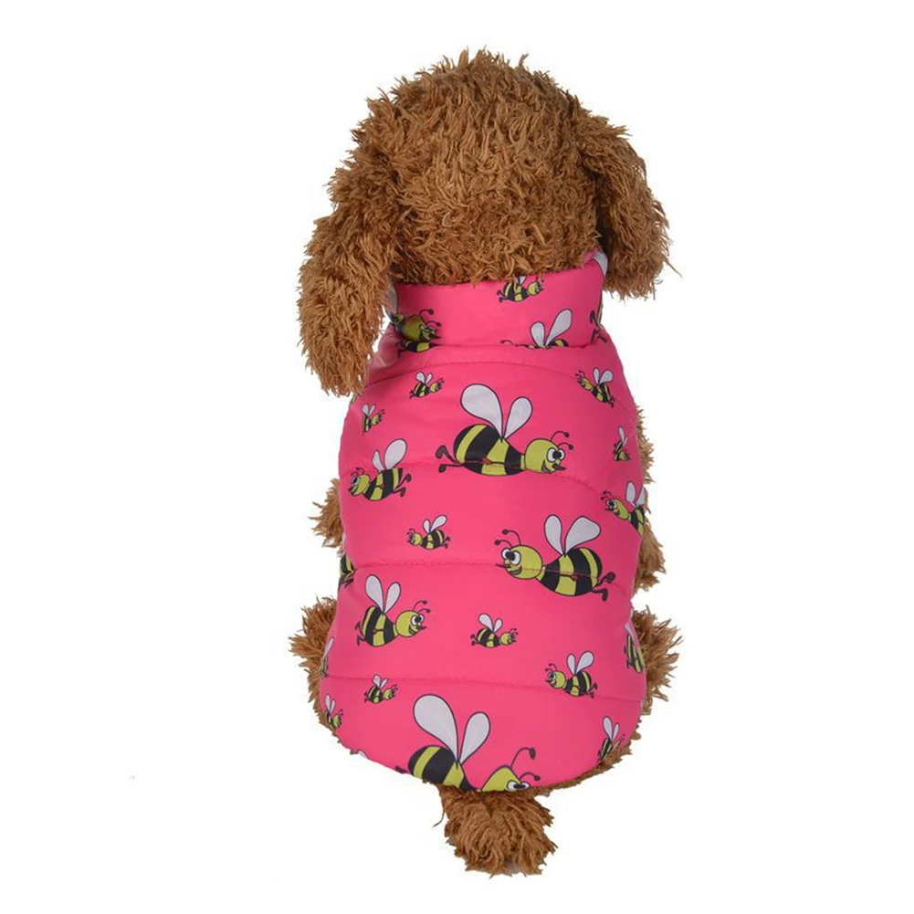 Fashion Cute Bee Double sided Pet Dog Puppy Warm Coat Outfit Clothes