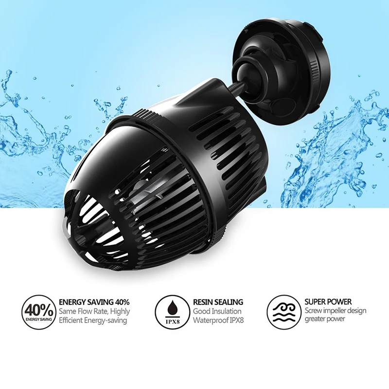 

6W 3000lph SUNSUN JVP-101B Submersible Aquarium Powerhead for Fish Tank Mini Wave Maker Wavemaker Circulation Pump Magnetic Base