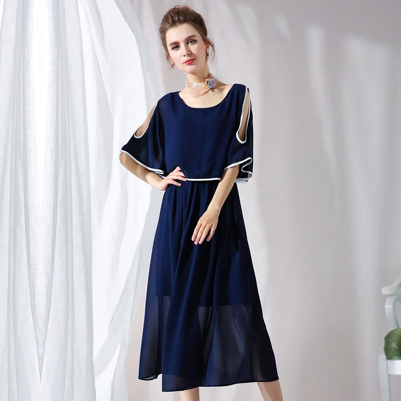 h plus halbe dress einfarbig 4xl size 5xl frauen sommer wn0OPk