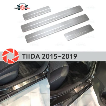 

Door sills for Nissan Tiida 2015~2019 step plate inner trim accessories protection scuff car styling decoration laser letters