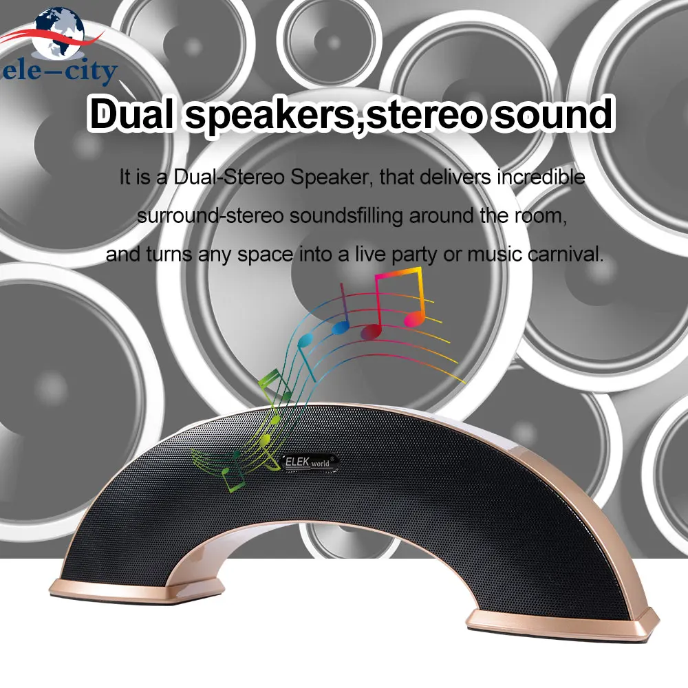 

Rainbow Bridge 3D Stereo Wireless Bluetooth Speaker Sound System Music Outdoor Soundbar Calls FM AUX TF USB Drive for xiaomi