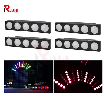 

4pcs 5dot RGBW LED Matrix Beam Wall Washer Bar DMX Stage Light With Removement Frost Filter for DJ Lighting