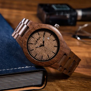 

GIMSR wooden watches male brand minimalist wood watch luxury men brand FOR Janpan movement Date relogio watch relogio masculino
