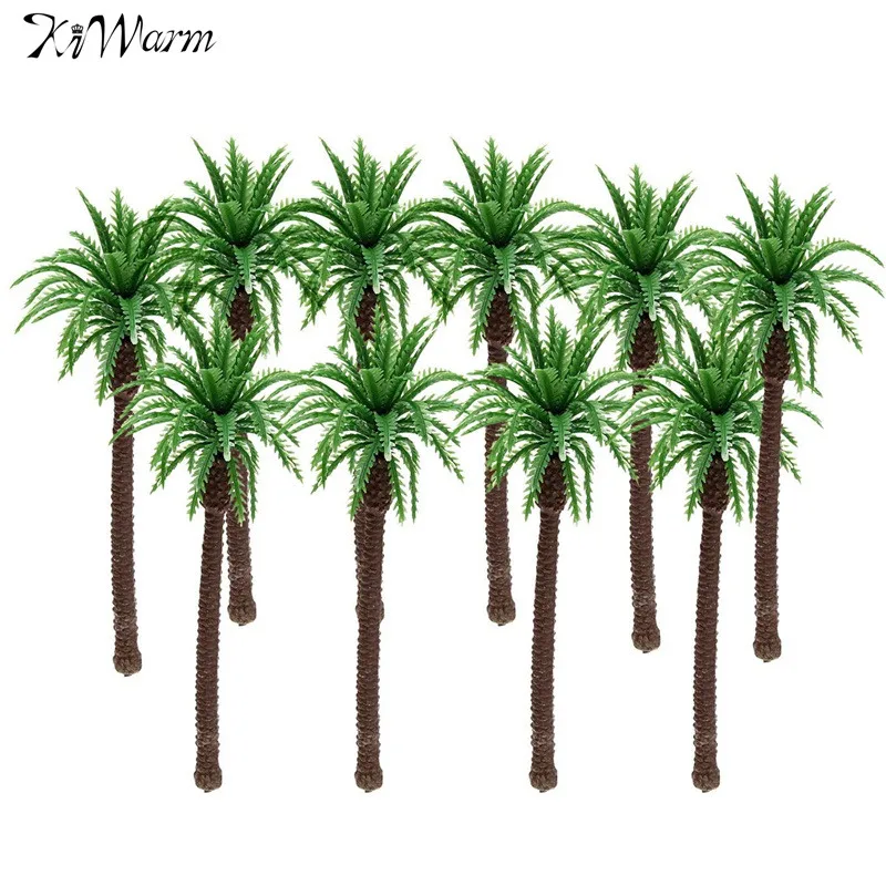 

Kiwarm Fashion 10pcs Plastic ModelTrees Train Coconut Rainforest Scenery Scale Layout Craft Gift For Kids Home Decor Miniatures