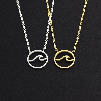 

Aliexpress Wholesaler 10Pcs Lot Trendy 2018 Wave Circle Necklaces Stainless Steel Jewellery For Women Summer Vacation Gfits