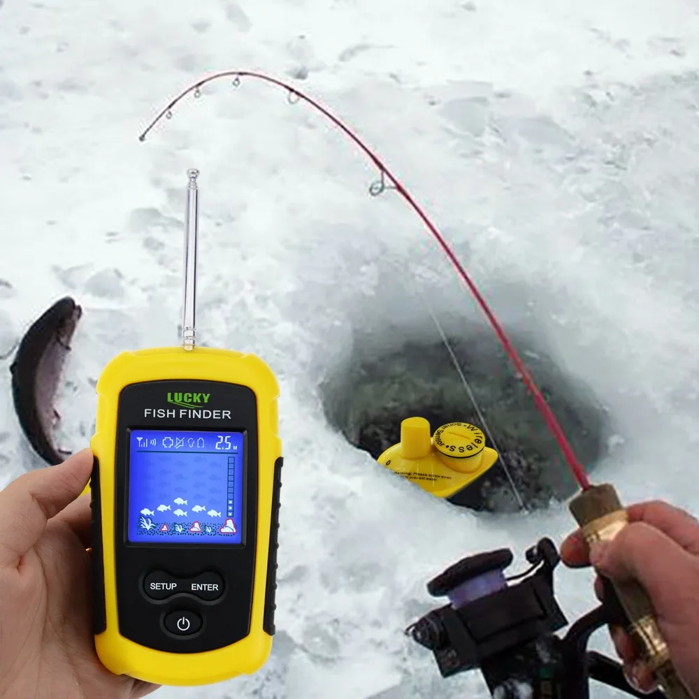 LUCKY FFCW 1108 1 беспроводной эхолот Sonar TN/Anti UV ЖК дисплей Fishfinder подсветка для ночной