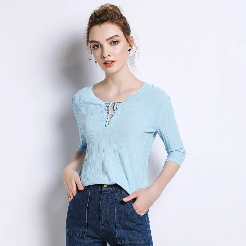 ZJYT Повседневное Твердые вязаный свитер Для женщин моды Knittwear Вязание тянуть