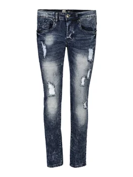 

Ripped jeans-effect washed