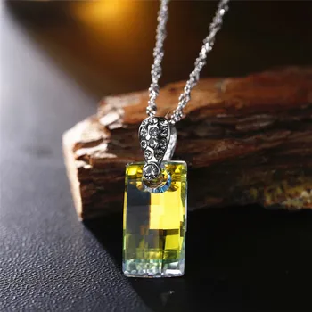 

SWAN JEWELRY Wholesale Austrian Crystal Geometric Necklaces&Pendants For 2018 Women Party Jewelry individuality Clavicular Chain