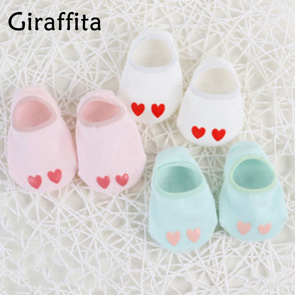 Heart Print Cotton Baby Socks For Girls Boys Cute Heart Anti slip
