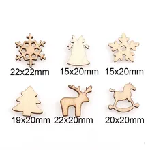 50 шт. DIY деревянный смешанный стиль Рождество зеленые декоративные украшения ремесла принадлежности для скрапбукинга ручной работы граффити пуговицы