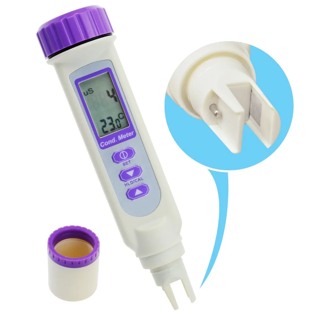 

Pentype Dual Meter Water Quality Tester Conductivity Temperature Multipoint Calibration w/ IP65 Rating Auto Power Off