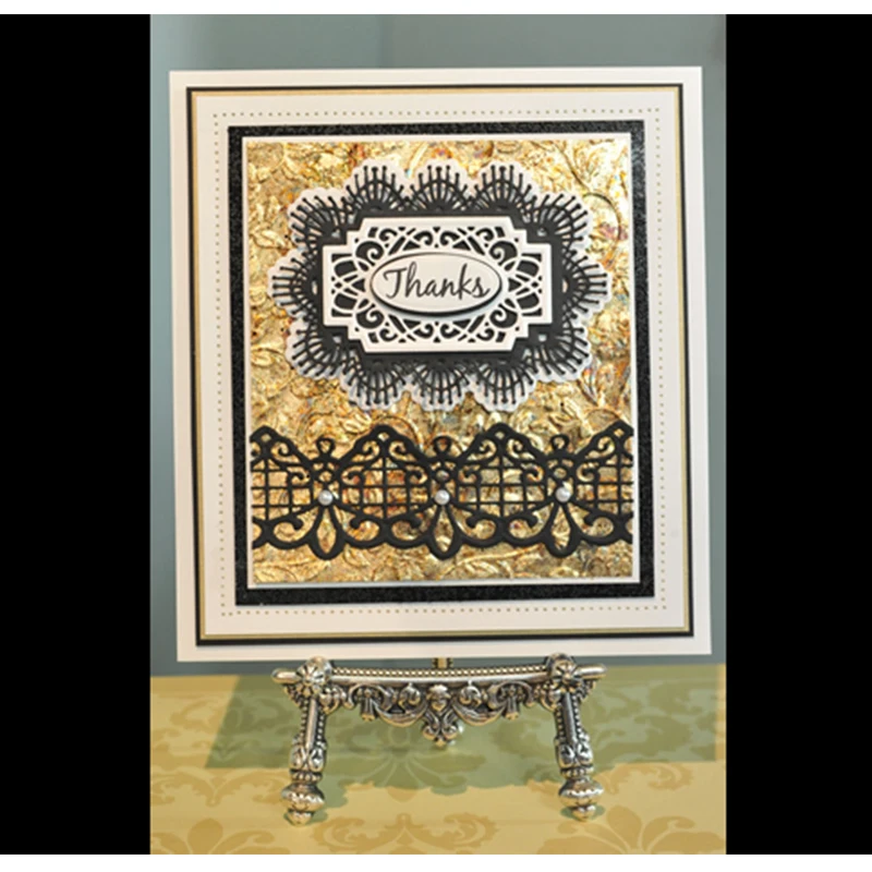 

Court Lace Edge Border Frame Metal Cutting Dies Stencil for DIY Scrapbooking Embossing Valentine Decoration Card Crafts Die Cut