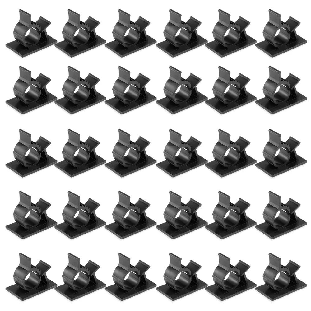 

UXCELL 30pcs Black Available Wire Diameter 10mm-12.5mm Adjustable Self-adhesive Wire Cable Tie Sticker Mount 1013 Save Space