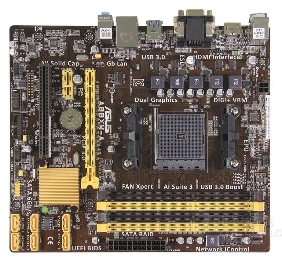 Разъем FM2/FM2+ для ASUS A88XM-A б/у Настольный для AMD A88X FM2+ Материнская плата DDR3 USB3.0 SATA3