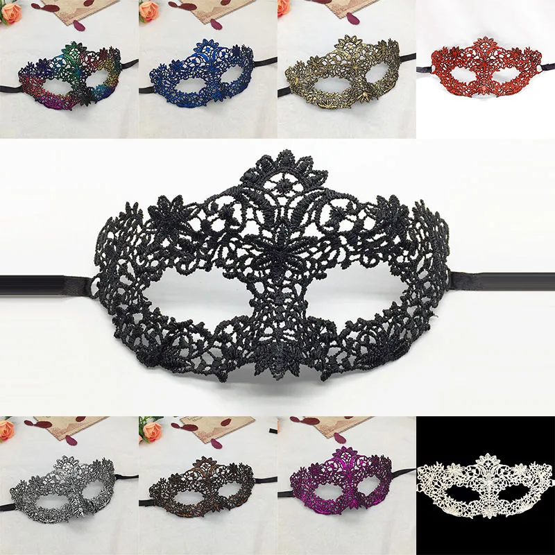 

Women's Sexy Lace Mask for Halloween Carnival Ball Masquerade Black White Hot Stamping Party Supplies Masks Hollow Out #30