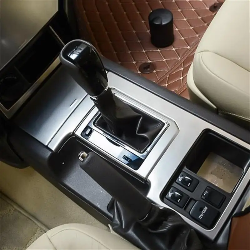 

Gear Control system interior chromium bright sequins car styling mouldings protecter 10 11 12 13 14 15 16 17 FOR Toyota Prado