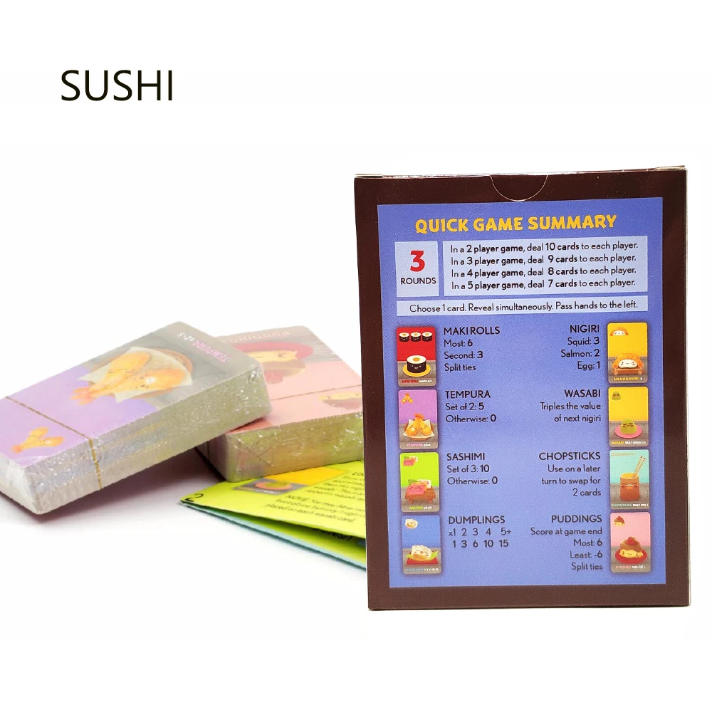 

sushi full English version table board game 2-5 player high quality suitable for children family party game
