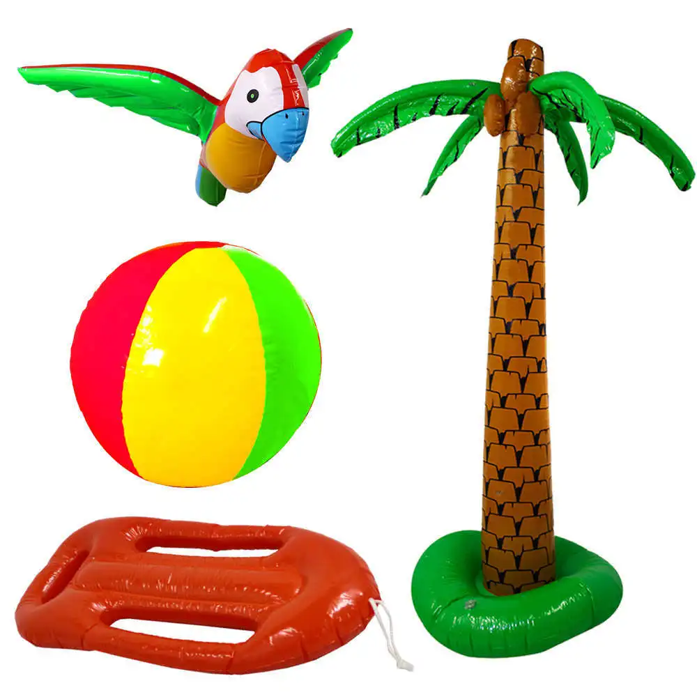 4 PIECE SUMMER INFLATABLES KIT BEACH PARTY FESTIVAL DECORATION HAWAIIAN