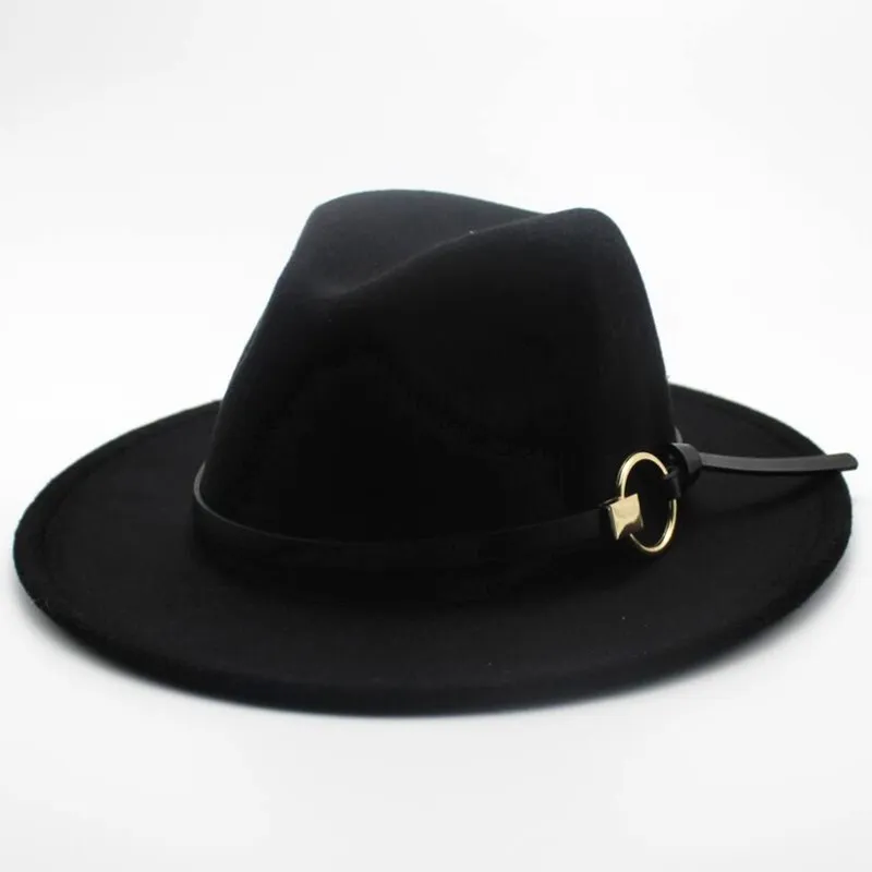 Seioum Женская и Мужская шерстяная шляпа Fedora для зимы и осени Floppy Chapeu Feminino Cloche широкий джазования с полями церковные шляпы сомбреро