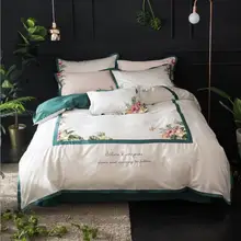 

KALAMENG 100% Egyptian Cotton Pink Comforter Bedding Sets Luxury Bedding Set Duvet Cover Bed sheet Pillowcases 4pcs King Size
