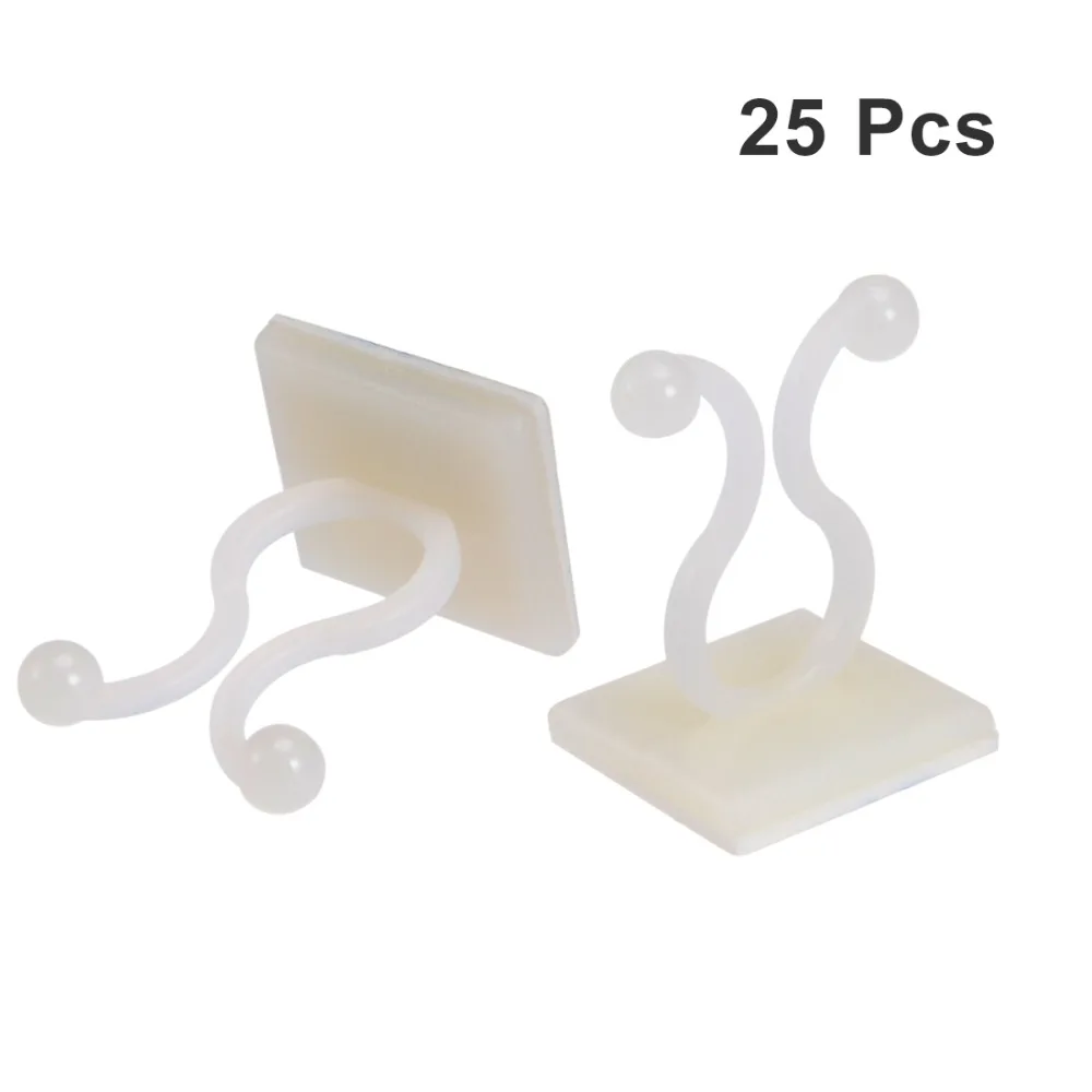 

Uxcell 25Pcs/lot White Self-Adhesive Cable Clip Adjustable Wire Cable Tie Sticker Clip Durable Space-saving Fit Dia 11.5mm Wire