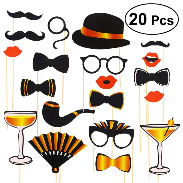 DIY  Photo Booth Props Glasses Moustache Red Lips Bow Ties On Sticks For Wedding Birthday Graduation Party Photo Booth Props