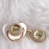 MIYOCAR Personalized any name 11 colors white simple bling pacifier and pacifier clip BPA free dummy bling unique design P2 ► Photo 1/6