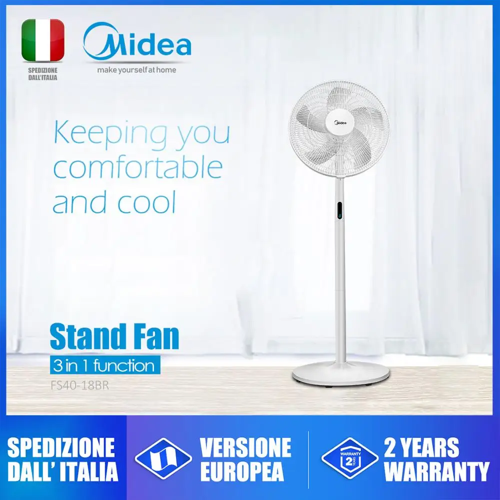 Ventilador 3 en 1 MIDEA FS40-18BR Stand Fan plástico 8 velocidades Timer-Pala 40 cm 