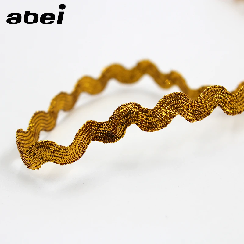 

10yards/lot 5mm Knitted Gold S lace ribbon for Cosplay Stage Performance DIY Wedding Crafts Bags Clothes Webbing Garment Tape