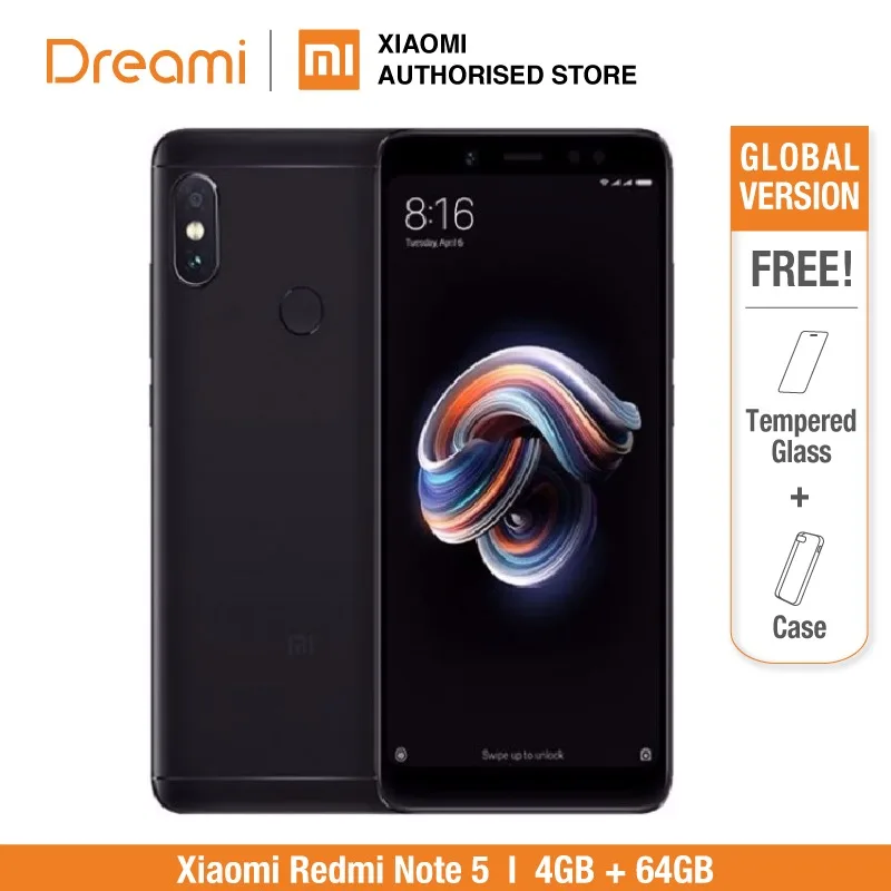 

Global Version Xiaomi Redmi Note 5 64GB ROM 4GB (Brand New and Sealed) redmi note5