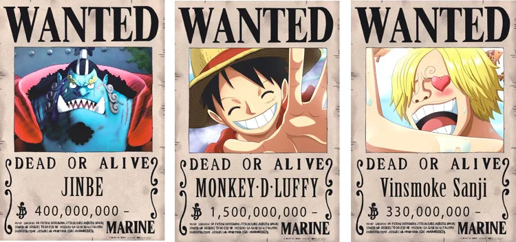 10pcs Set 150 Million Money Reward Monkey D Luffy One Piece Wanted Dead And Alive Latest Poster Stickers Aliexpress