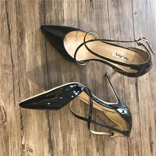 Free shipping fashion women Pumps Black Patent leather strappy Criss-Cross Pointy toe high heels shoes 12cm 10cm 8cm party shoes criss cross block heeled pumps