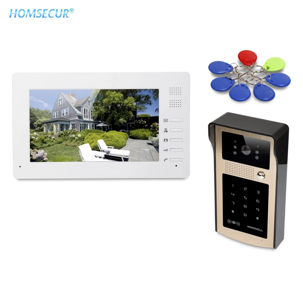 

HOMSECUR 7inch Video Door Entry Security Intercom Electric Lock Supported for House/ Flat XC004-S+XM706