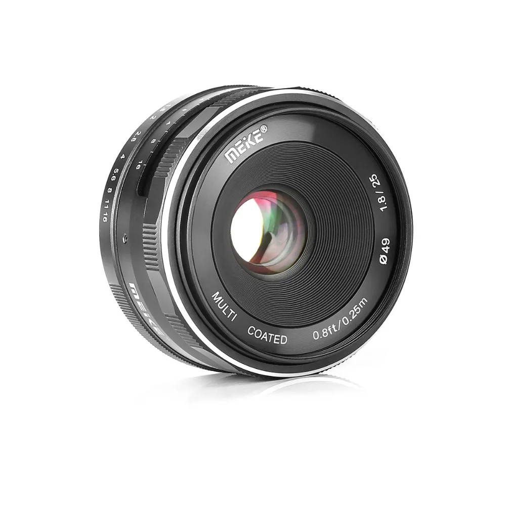Meike 25 мм F1.8 APS C ручной фокус Prime фиксированный объектив для Sony E mount Canon EOS M Fuji Fujifilm X M4/3 беззеркальная камера|Объективы для фотоаппаратов| | АлиЭкспресс