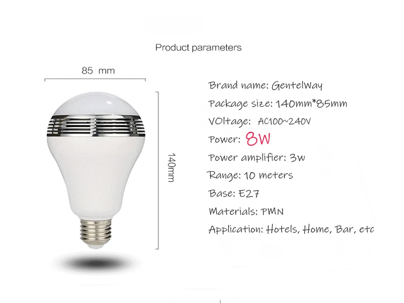 bluetooth music playing bulb lights led
