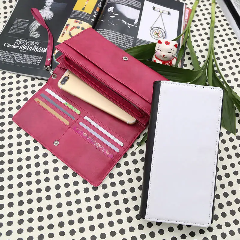 

wallet for sublimation long woman wallets with Wrist Strap purse with wrist strap for thermal transfer printing Personality