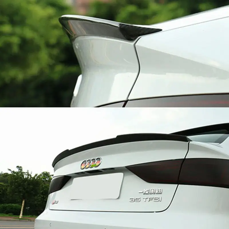 

Car StyleFor Audi A3 Sedan Spoiler A3 S3 Carbon Fiber Rear Spoiler Trunk Wing Glass Black Finish 2013 2014 2015 2016 2017 For A3