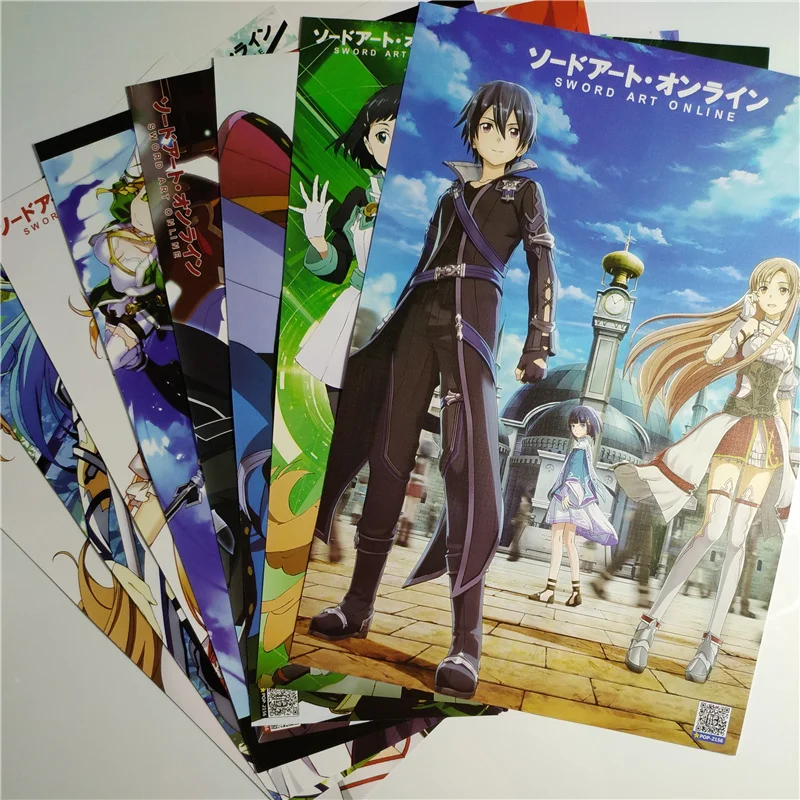 

8*(42x29cm) Sword Art Online posters Anime posters Wall Stickers Kirito Asuna