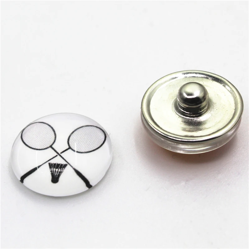 Hot Selling 20pcs/lot Badminton Sports Events Snap Buttons For 18mm Bracelet&ampBangles DIY Jewelry Charms | Украшения и