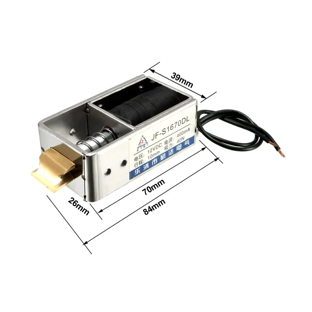 UXCELL соленоид Электромагнит постоянного тока 12 В/24 V 400mA/10A 8 кг/40N 10/20 мм тянуть Тип открытая рамка прямолинейного движения с хорошим качеством, электромагнит