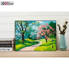 Четыре сезона красивый вид картины DIY обрамленная картина маслом по номерам холст живопись для гостиной стены Искусство домашний декор