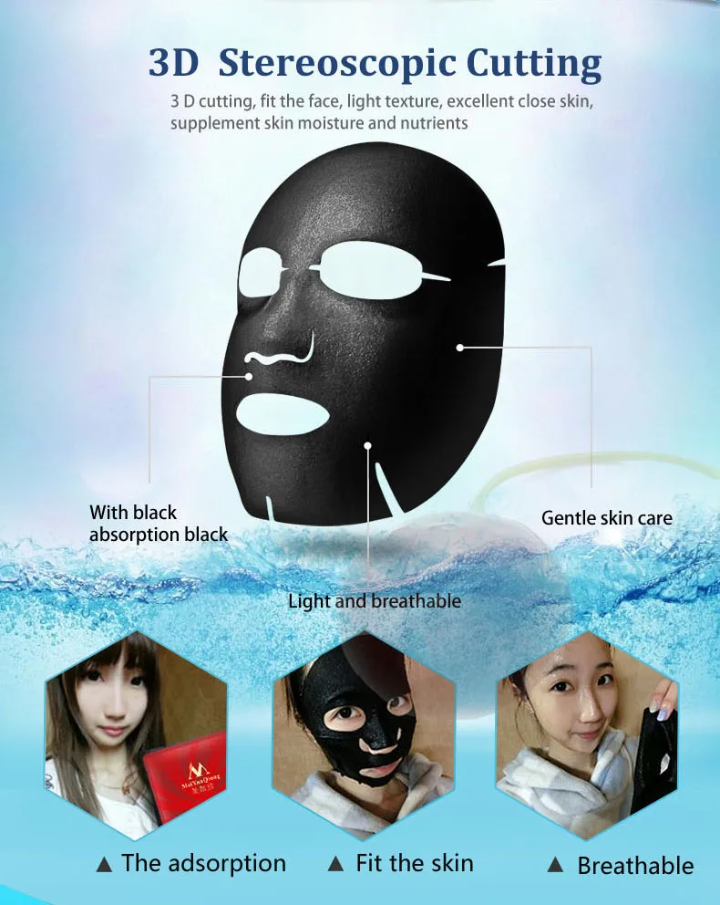 MeiYanQiong 2 шт. бамбуковый уголь увлажняющий омоложения маска для лица Уход глубоко пополнение прозрачный растительные экстракты TSLM2