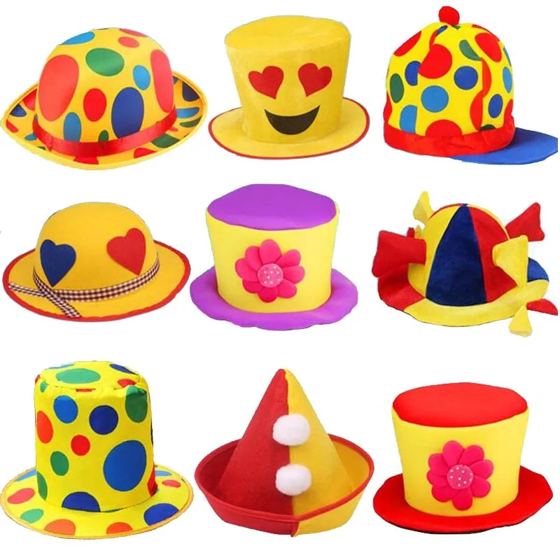 

2019 Funny Colorful Clown Hat Men Women Stage Performance Party Hat Adults Carnival Party Decoration