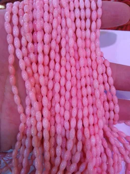 

Wholesale Coral Gemstone Red pink oranger Rice Egg Round Column Bar Loose Beads 16 inch Full Strand 3-6mm