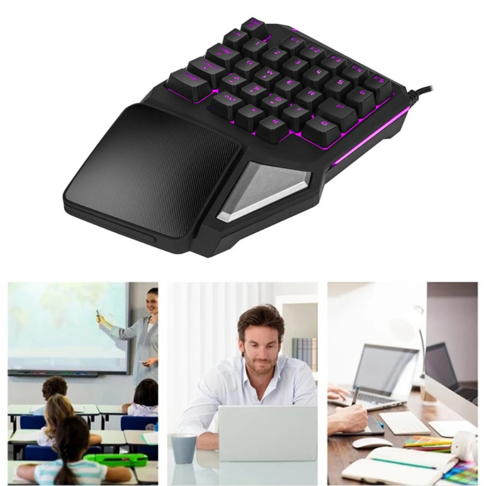 Для Delux gaming keyboard T9 Pro проводной профессиональный игровой мини-клавиатура 7 цветов с подсветкой одной рукой 30-клавиши клавиатуры