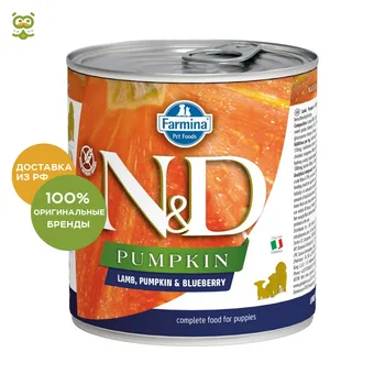 

N&D Dog Pumpkin Puppy консервы для щенков всех пород, Ягненок, тыква и черника, 285 гр.