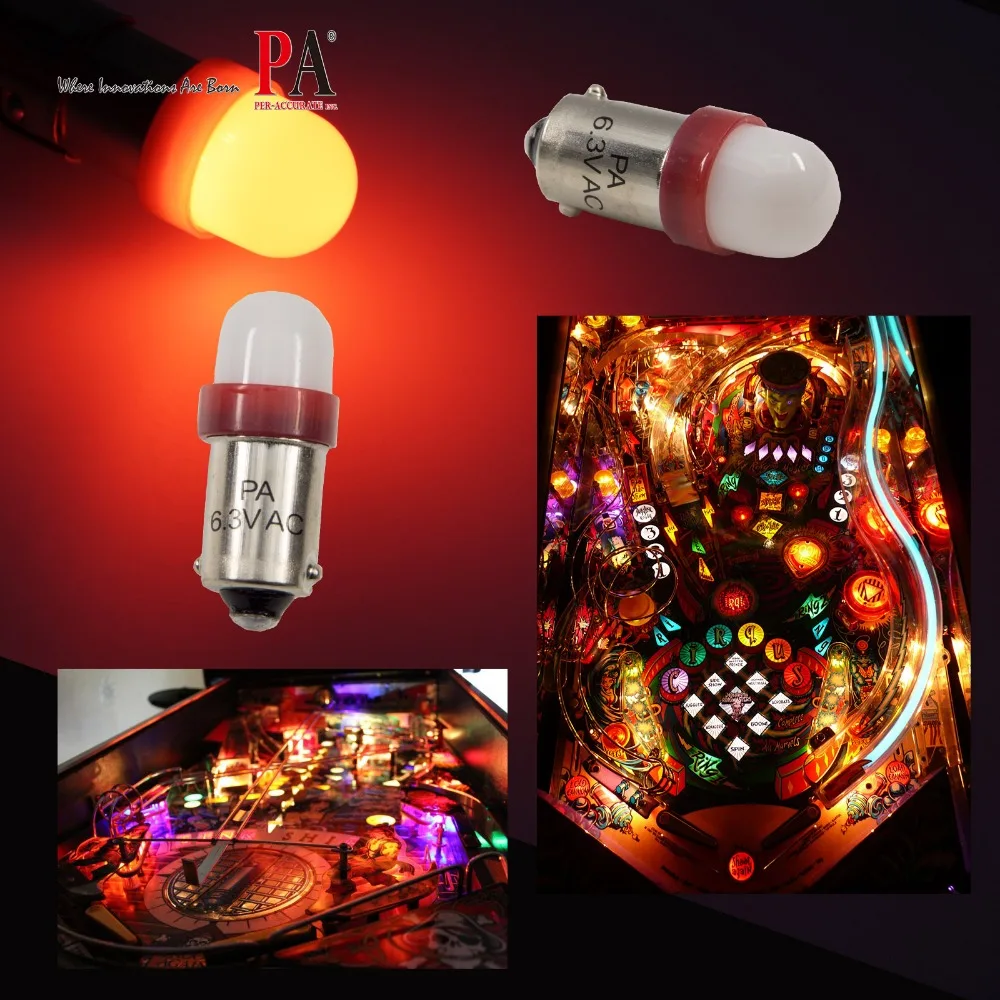 PA LED 20 шт. x #1893 #44 #47 #1847 BA9S 2SMD 2835 пинбол машина приборная панель лампа 6 3 в матовый 8