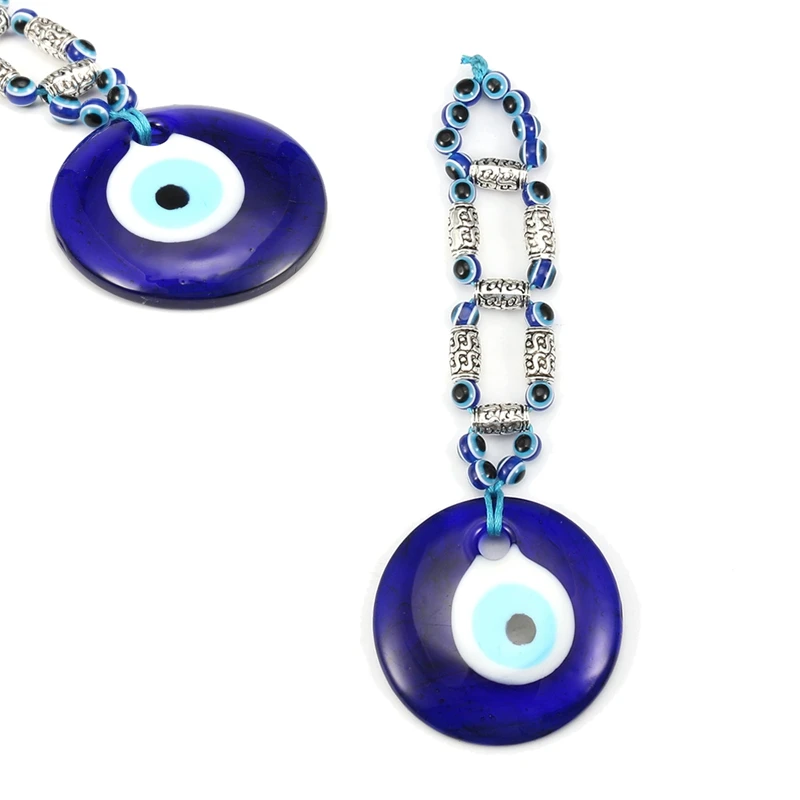 

KiWarm Unique Blue Beads Glass Greek Turkish Evil Eye Wall Hanging Amulet Colored Glaze Pendant Gemstone DIY Crafts Ornaments