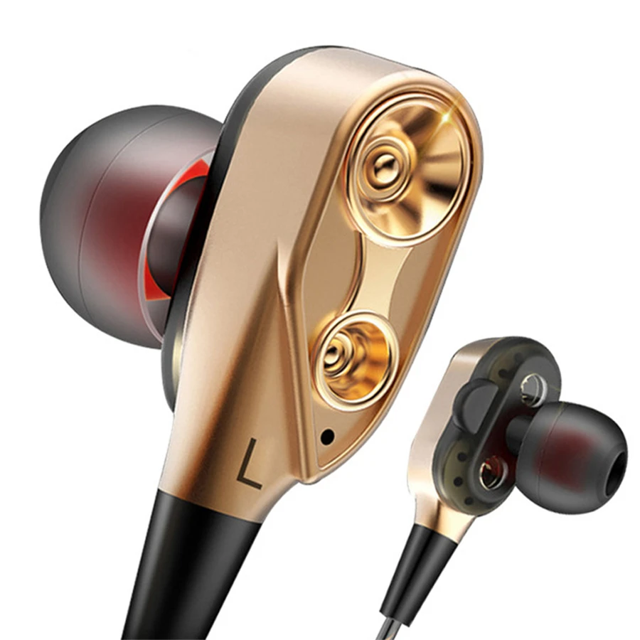 

Wired earphone High bass dual drive stereo In-Ear Earphones With Microphone Computer earbuds For Cell phone Sport Headphone